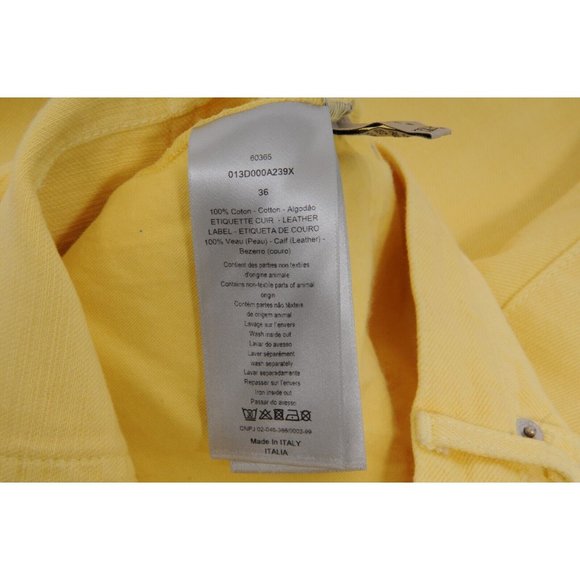 Dior Mens Jeans Size 36x36 Yellow Slim Fit Denim Cotton 5 Pocket Button Pants - Picture 8 of 11